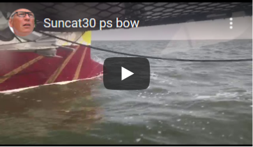 Short video of the portside bow slicing through the waves.