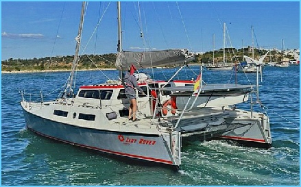 Modified Woods Mira 35 catamaran for sale in Malta